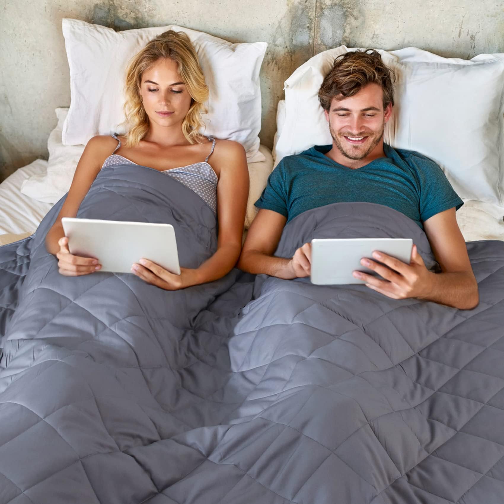 Couverture Lestée WowHeavy Pour Adulte - 20 Lbs, Queen, 2-en-1 Avec Fermeture Éclair, Gris