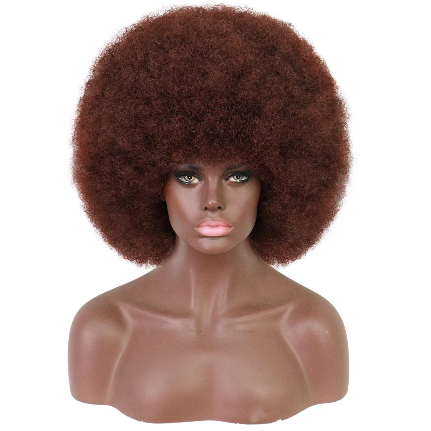 Ebingoo Afro Wig + Wig Cap 70s Afro Wig for Black Women