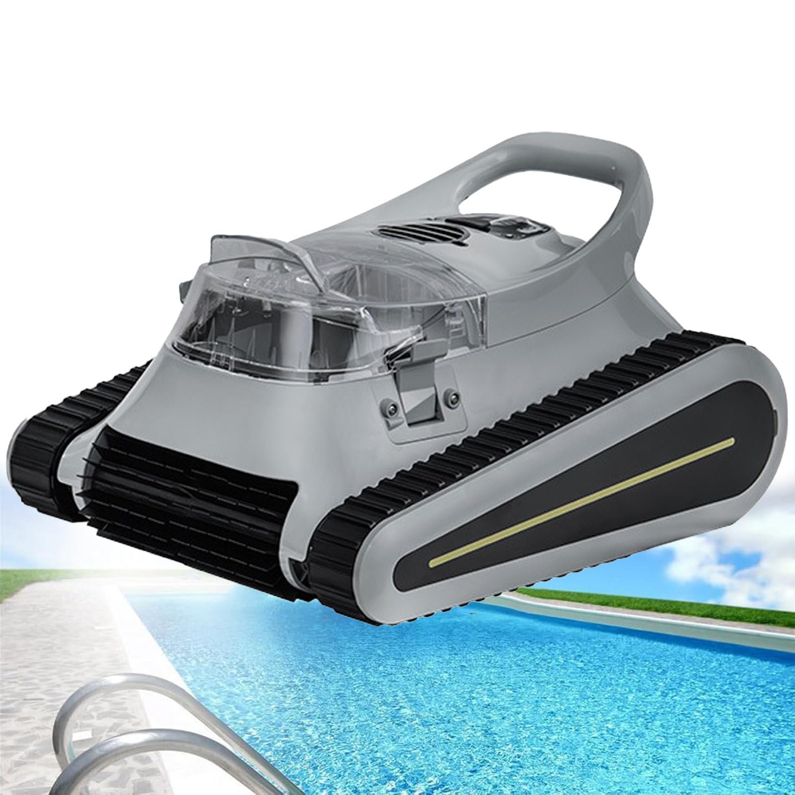 Robot Pulitore per Piscine Senza Fili, Autonomia Di 150 Minuti, Parcheggio Automatico, Pulizia Automatica Delle Pareti e Del Pavimento Fino a 1291 Piedi Quadrati (Circa 120 m²).
