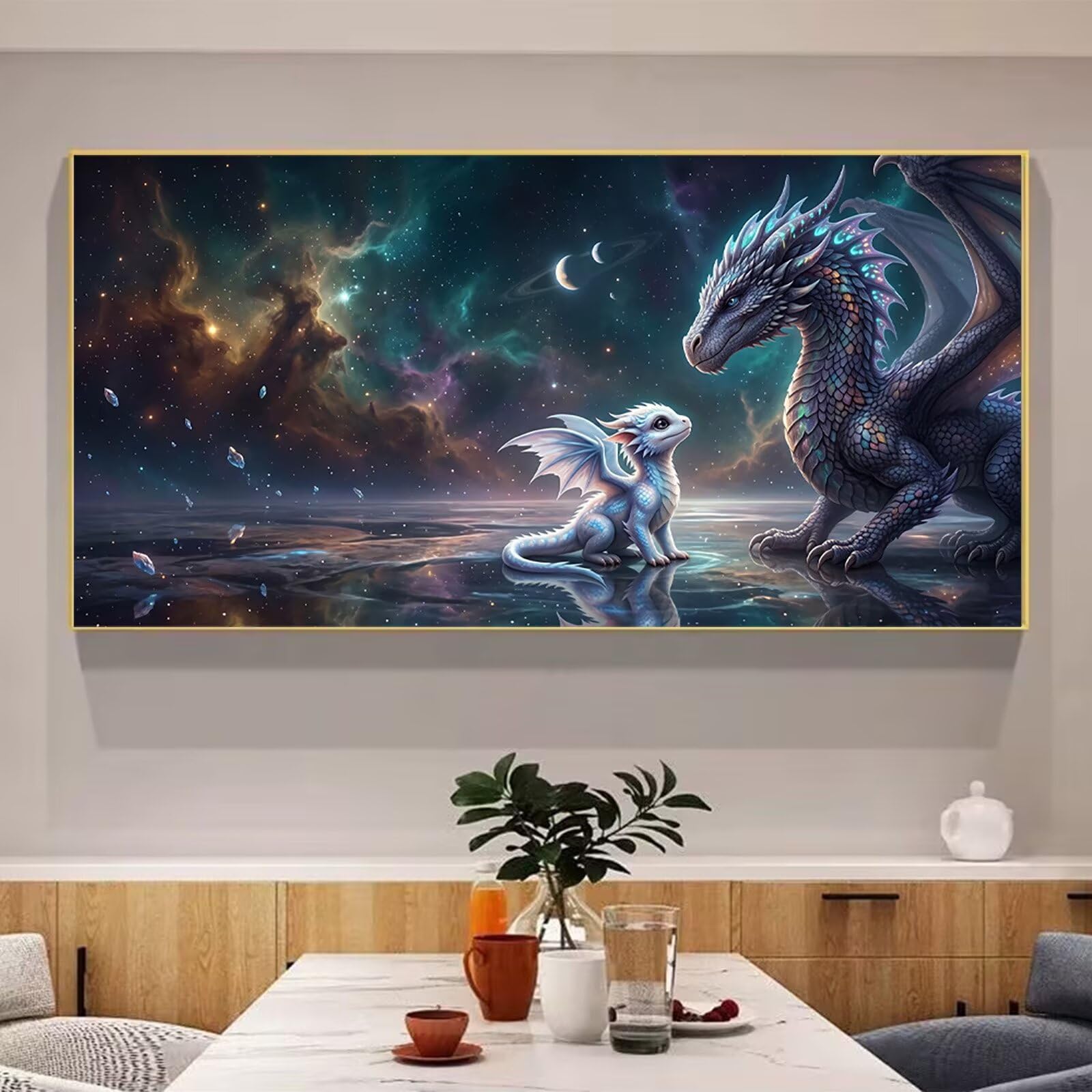 Diamond Painting Kit Completo Drago Diamond Painting Adulti Grande XXL Cielo stellato 5D DIY Passatempo per Adulti Strass Embroidery Diamantini per Home Wall Room Decor, Regalo Donna 80x160cm, Cod-970