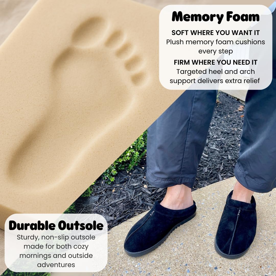 Dearfoams mens Suede Indoor Outdoor Clog - Image 4