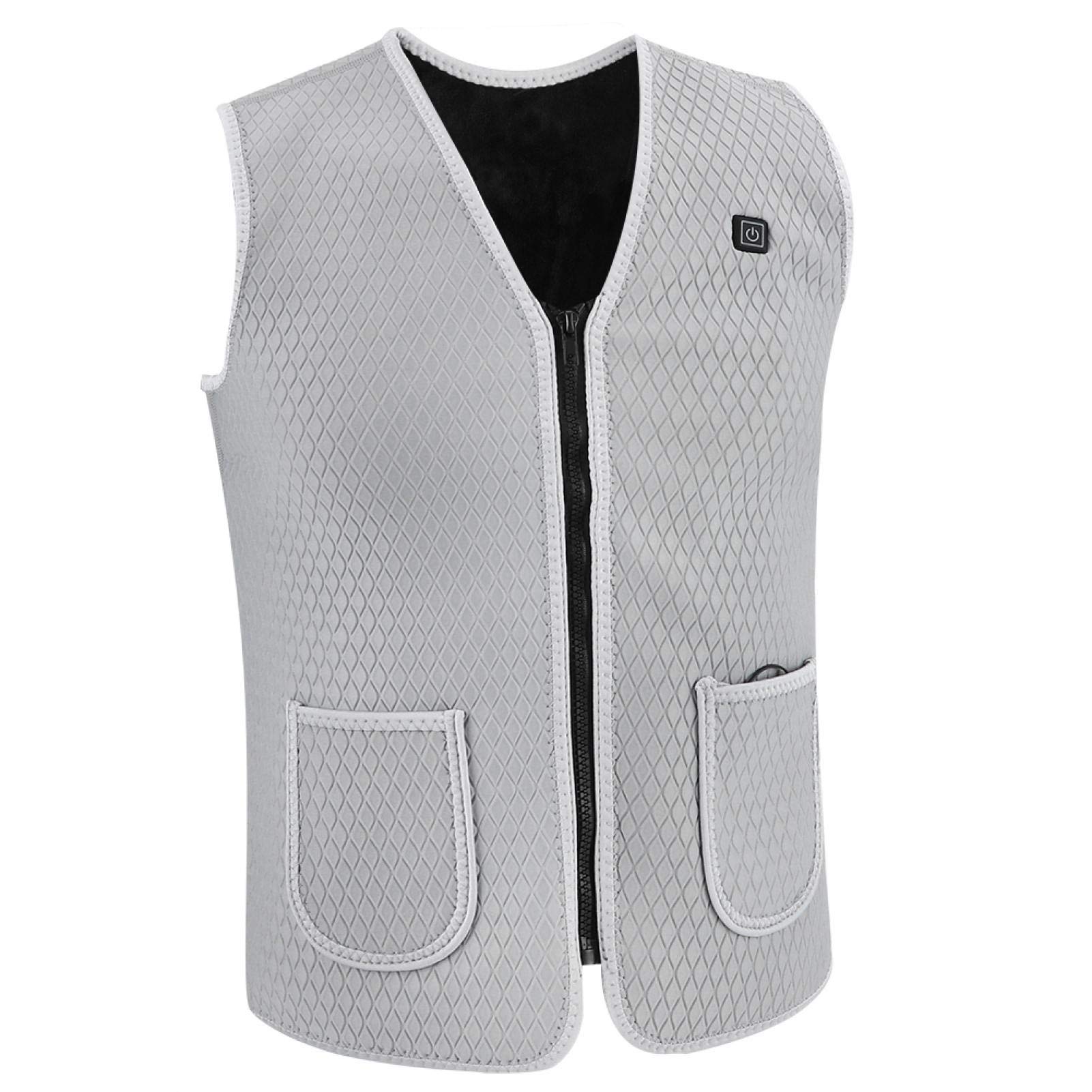 Keep Warm Waistcoat, Smart Charging Electric Windproof 4 Different Sizes Unisex Electric Heating Waistcoat for Woman Man for Winter(L)-image-35