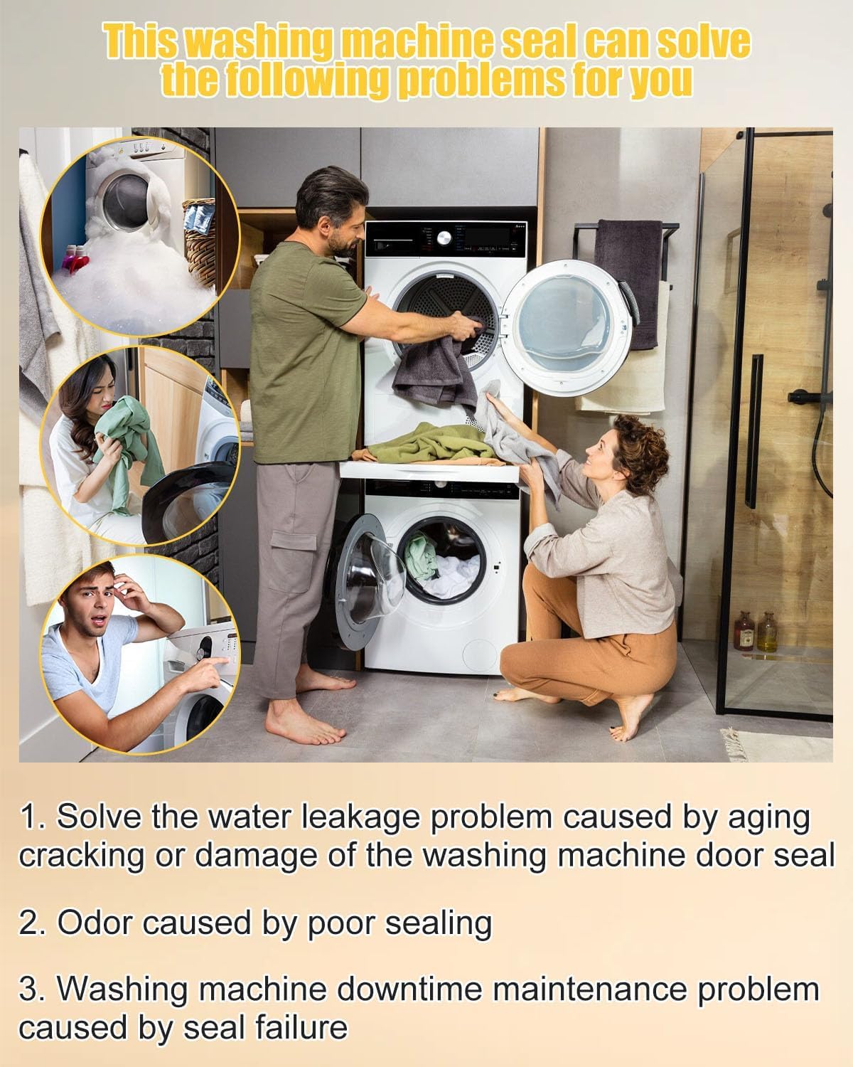 5304505004 Washer Door Gasket Compatible with Electrolux Frigidaire EFLS627U EFLS527U EFLS517S EFLS617S ELFW7637 Washer Door Boot Seal, Front Load Washing Machine Door Gasket Replaces 5304505239