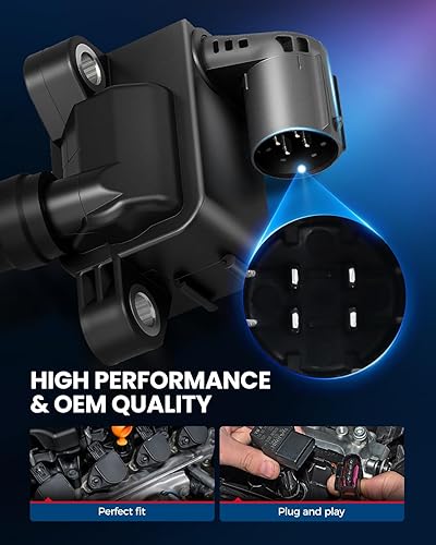 Vista 179 de KAX 4 paquetes de bobinas de encendido UF652 para Hyundai Accent 2012-2021, Kia Soul 1.6L, 2012-2019 Rio, 2012-2017 Veloster repuesto para UF652