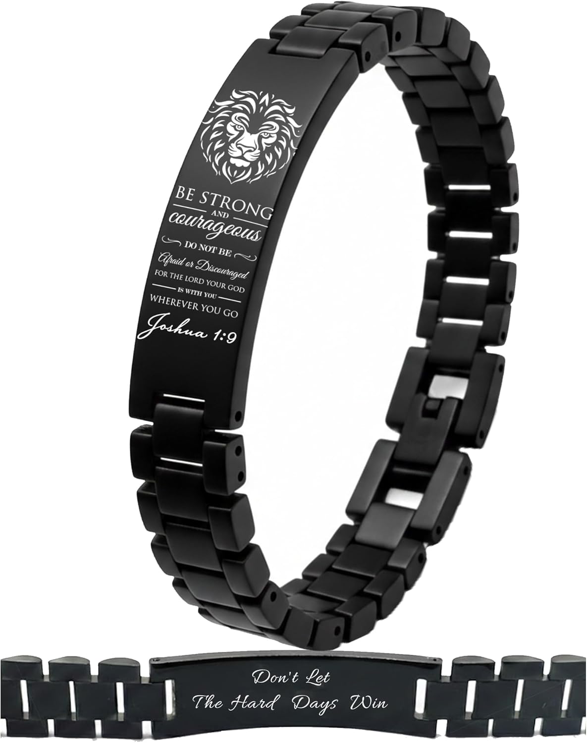 Bible Verse Bracelets Inspirational Christian Wristbands Gifts to Son Men DAD Father Husband Boyfriend Encouragement Jewelry Adjustable Stainless Steel Bracelet