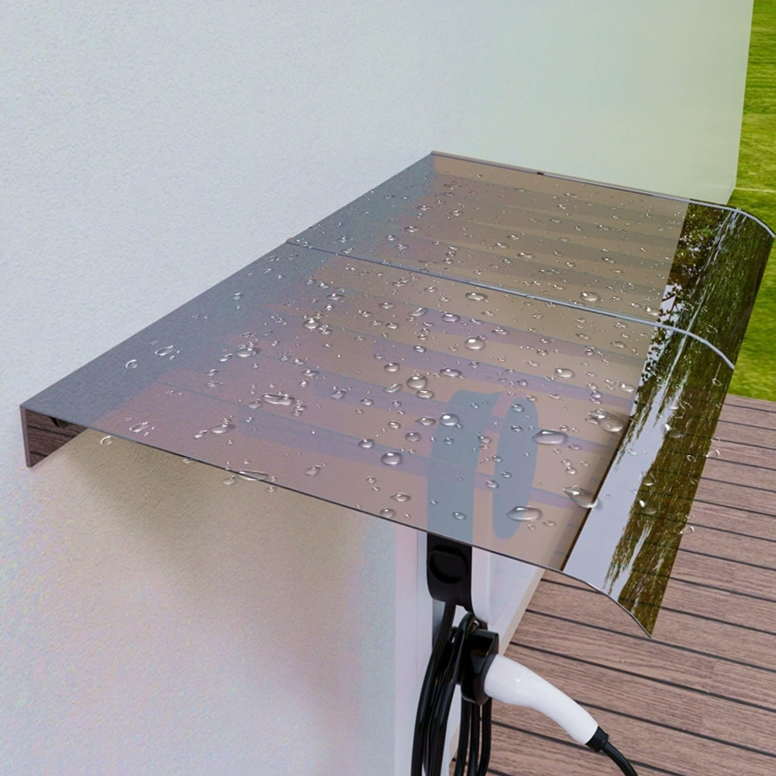 QYMYOZ Outdoor Air Conditioner Cover, Polycarbonate Sunshade Canopy for Entrance Door, Weatherproof Protection for Outdoor AC Units and Charging Stations
