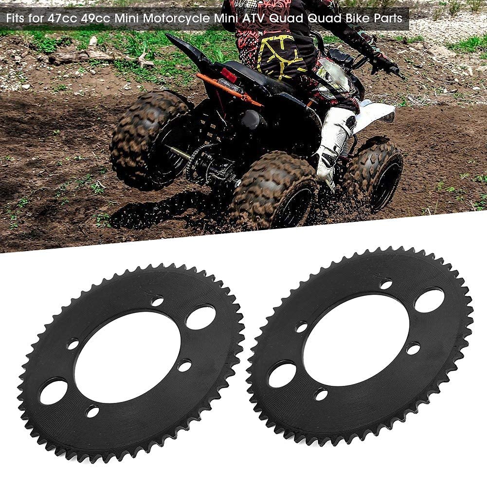 Kettingset 25H – 55 Tanden, 54 Mm, Achtertandwiel Voor Mini-motorfiets, ATV En Quad – Zwart, 2 Stuks