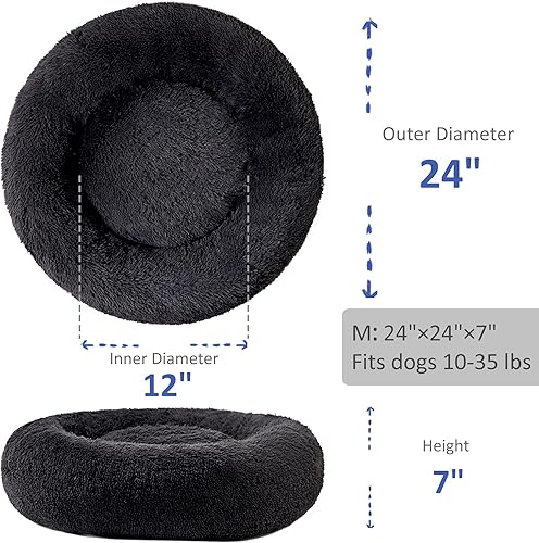 Miniatura 9 de ANWA - Cama redonda para perro mediano, lavable, cama tipo dona para perro grande, cómoda, acogedora y relajante
