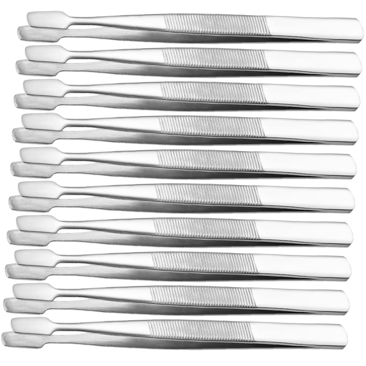IWOWHERO False Eyelash Curler Stainless Steel Tweezers 15pcs Set for Stamp Collectors