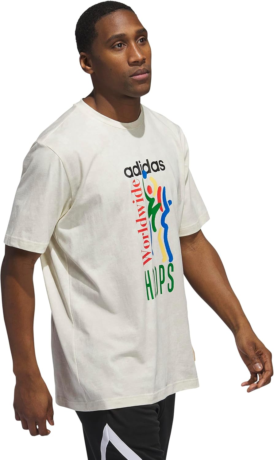 adidas Men's Worldwide Hoops All Over Print Basketball T-Shirt - Image 5