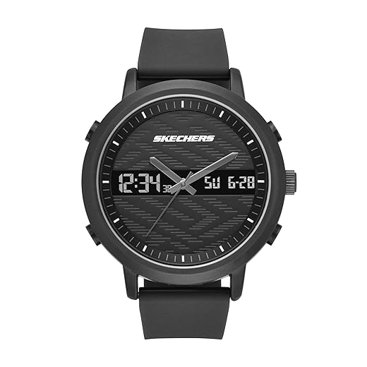 Skechers Men's Lawndale Analog-Digital Chronograph Watch, Color: Black (Model: SR5071)