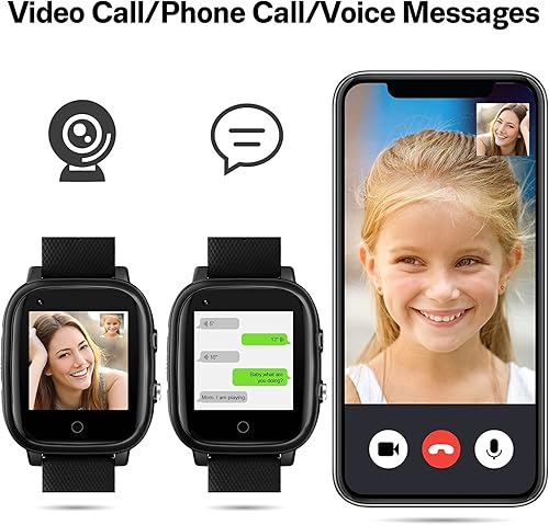 Miniatura 3 de OKYUK Reloj inteligente para niños, reloj rastreador GPS 4G para niños desbloqueado, WiFi, SMS, video de llamadas bidireccionales y chat de voz,
