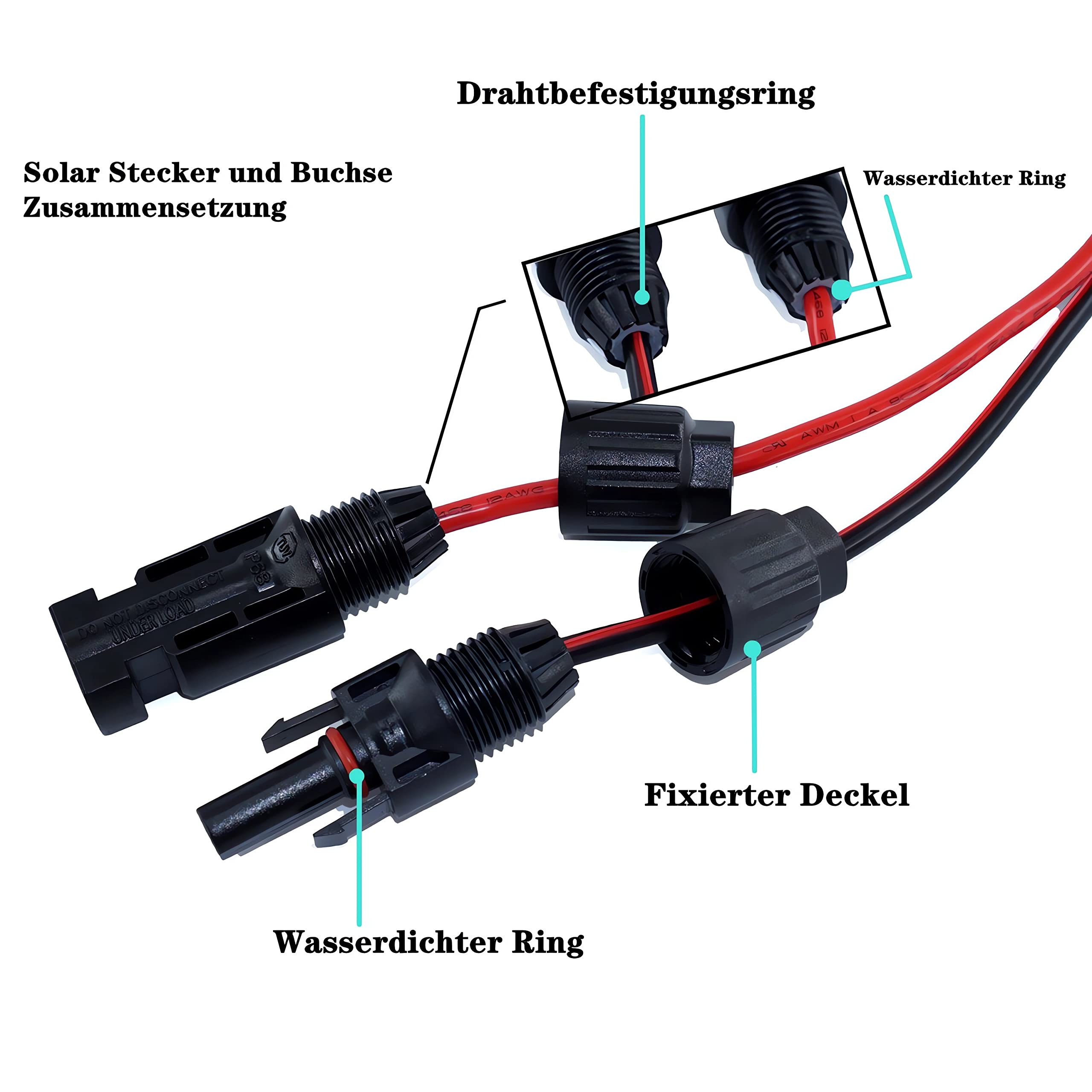 Cable de Carga Solar a XT60i, 5m, 12AWG, con Conector XT60i, protección inversa integrada, Compatible con Las Estaciones de Poder portátiles Ecoflow Delta River, Anker SOLIX
