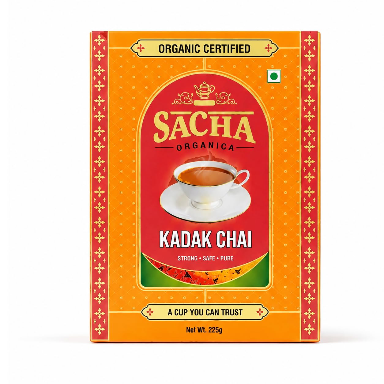 Sacha Organica Premium Assam Kadak Chai, 225g | Certified Organic Tea | Strong and Smooth flavour | Loose leaf | Zero Pestisides | Sustainably Sourced-image-10