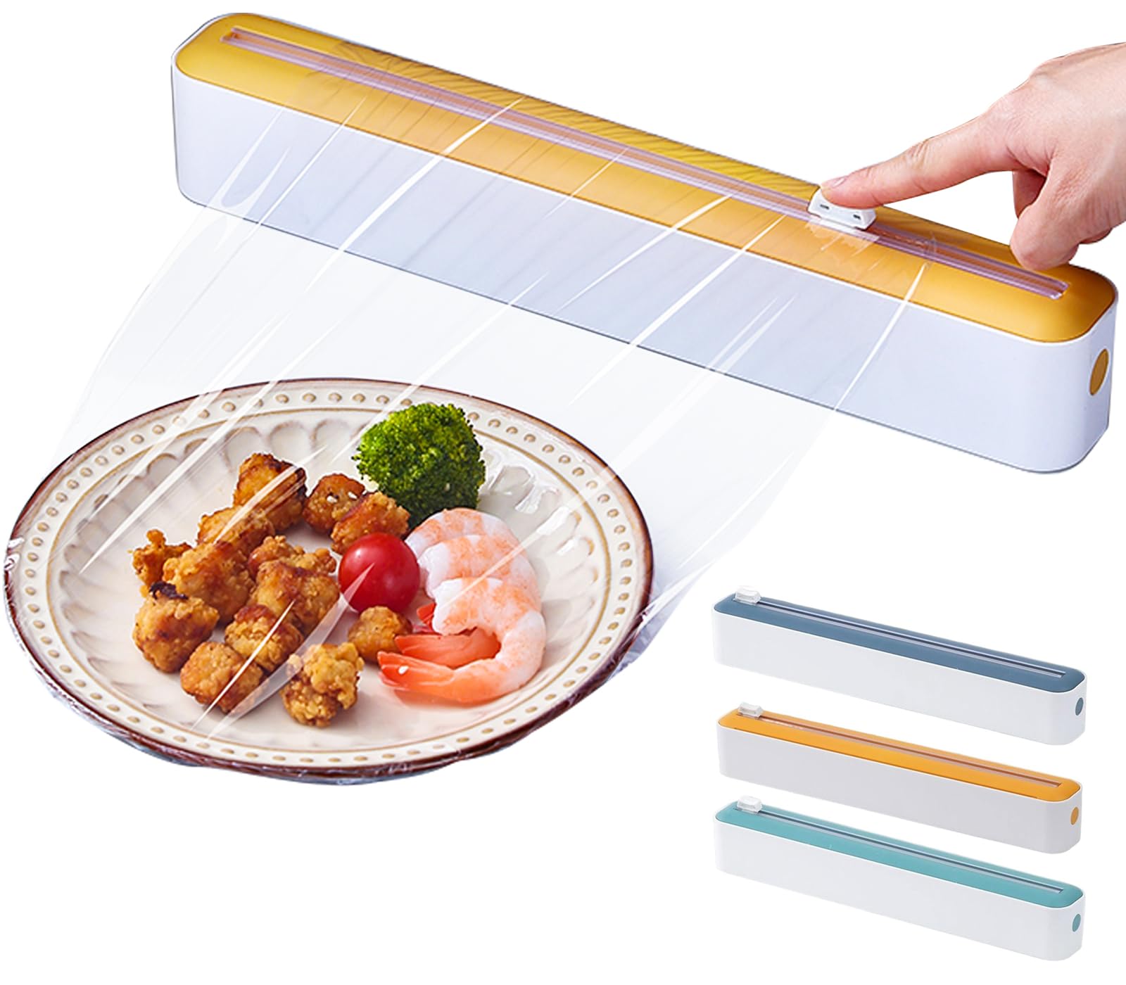 Folienspender Für Frischhaltefolie – Mit Gleitschneider, Einstellbar, Lebensmittelecht, Für 25–50 Cm Folien, Transparent