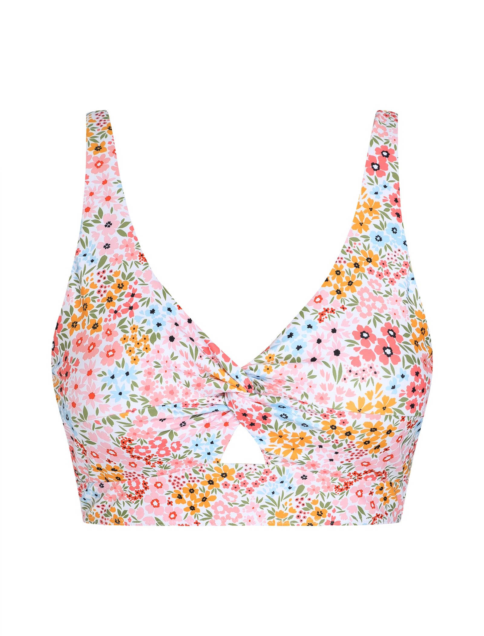 Cropped Bikini Tops for Women Twist Front Tankini Tops Beach Padded Swimsuit Cut Out Bathing Suit Top Only-image-24