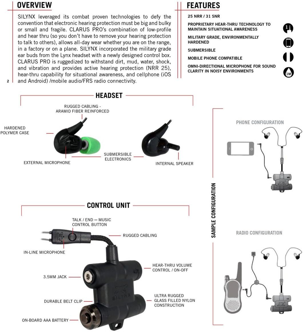 Silynx Clarus Pro Unique Noise Cancelling, Hearing Protection Headset System