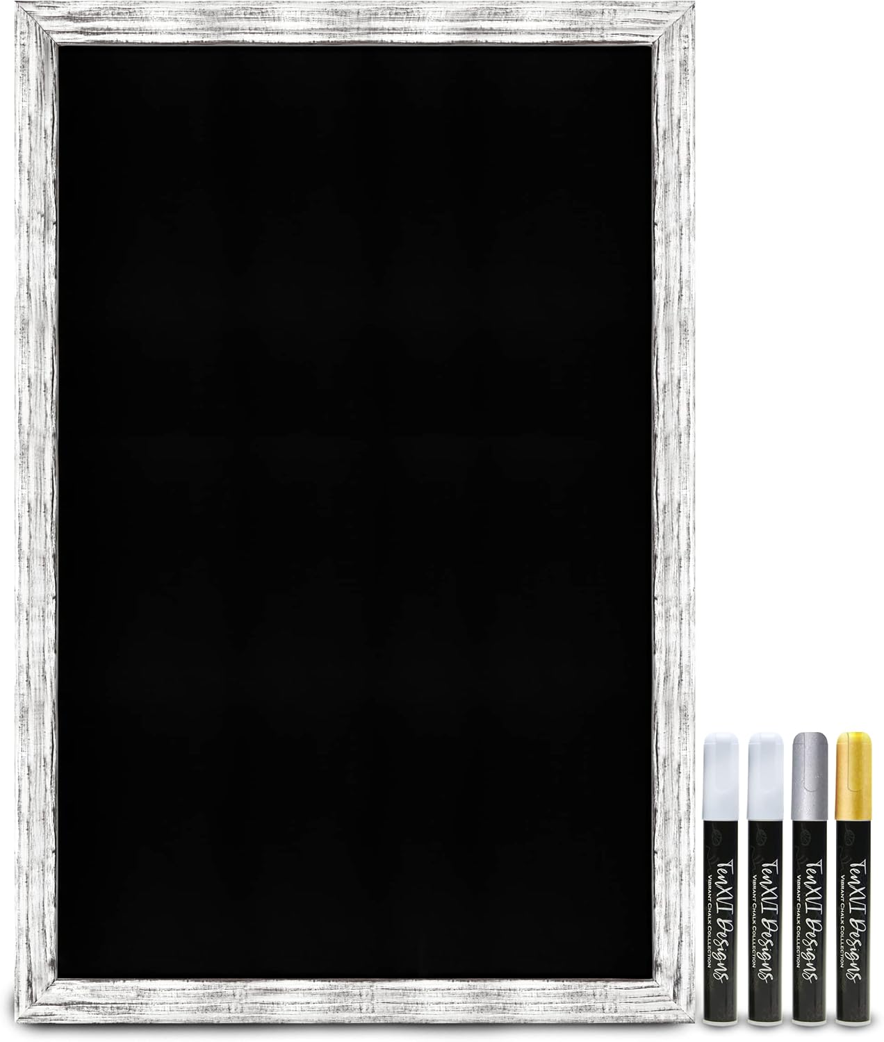 24"x36" Magnet Board/Bulletin Board/Magnetic Chalkboard Sign and 1 Liquid Chalk Marker - Decorative Blackboard for Weddings, Farmhouses, and Restaurants - No Legs