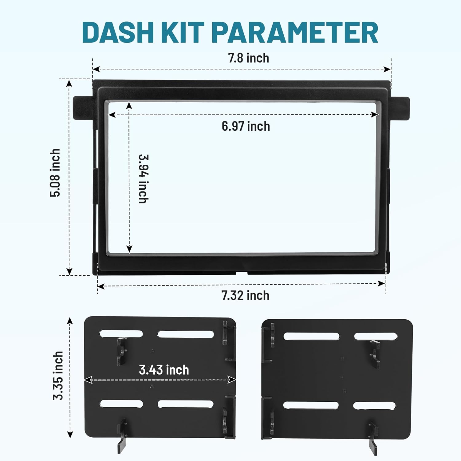 NuIth Double DIN Installation Kit W/Radio Wire Antenna Adapter for Select 2004-2010 Ford Edge/Explorer /F150/Fusion 2004-2009 Mercury Double DIN Radio Install Dash Kit