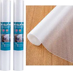 Kit 2 Forro de Gavetas Antiderrapante PEVA 45x150cm - Impermeável, Transparente para Cozinha, Armário, Geladeira e Prateleiras (Bubbles)