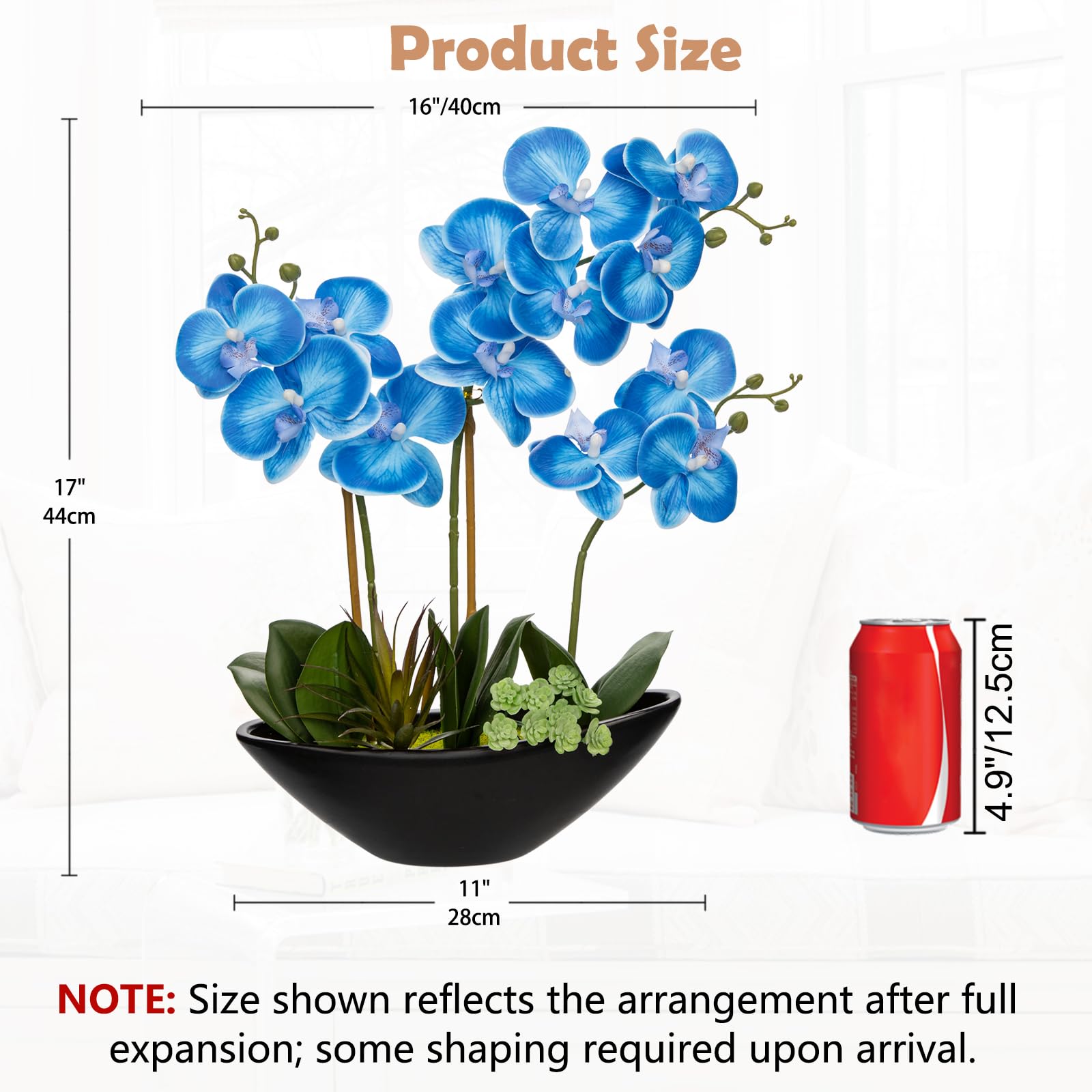Amazon.com: Briful Blue Orchid Fake Flowers 17in Artificial Orchid