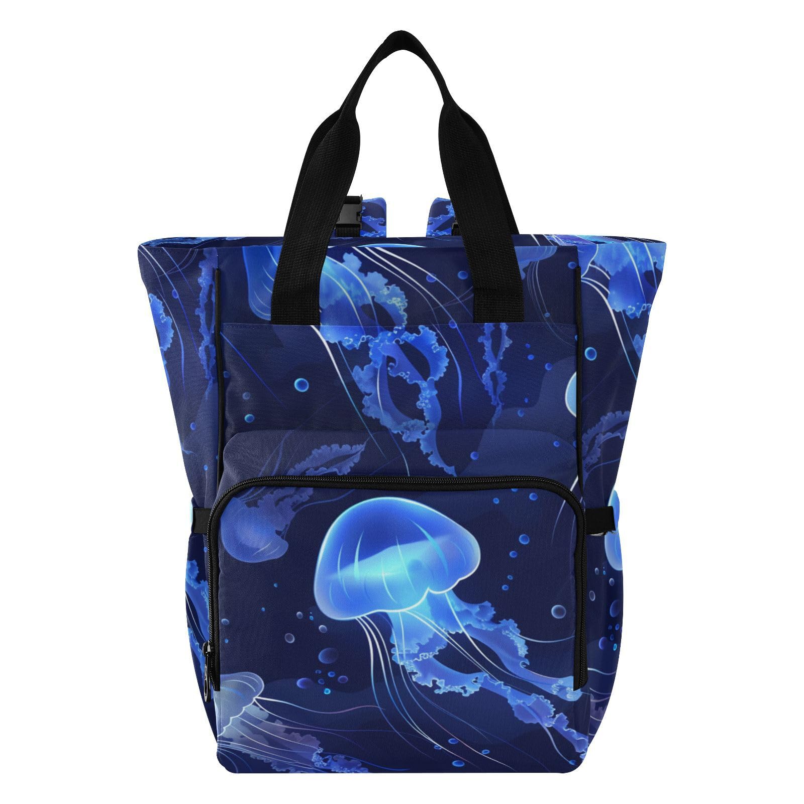 Baby Essentials - Bolsa para pañales con diseño de medusas azules