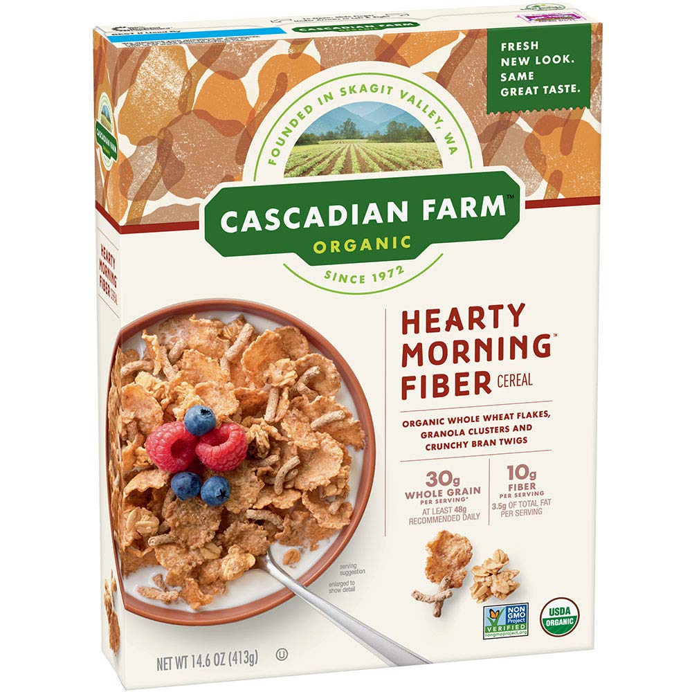Cascadian Farm Organic Cereal, Hearty Morning Fiber, 14.6 oz