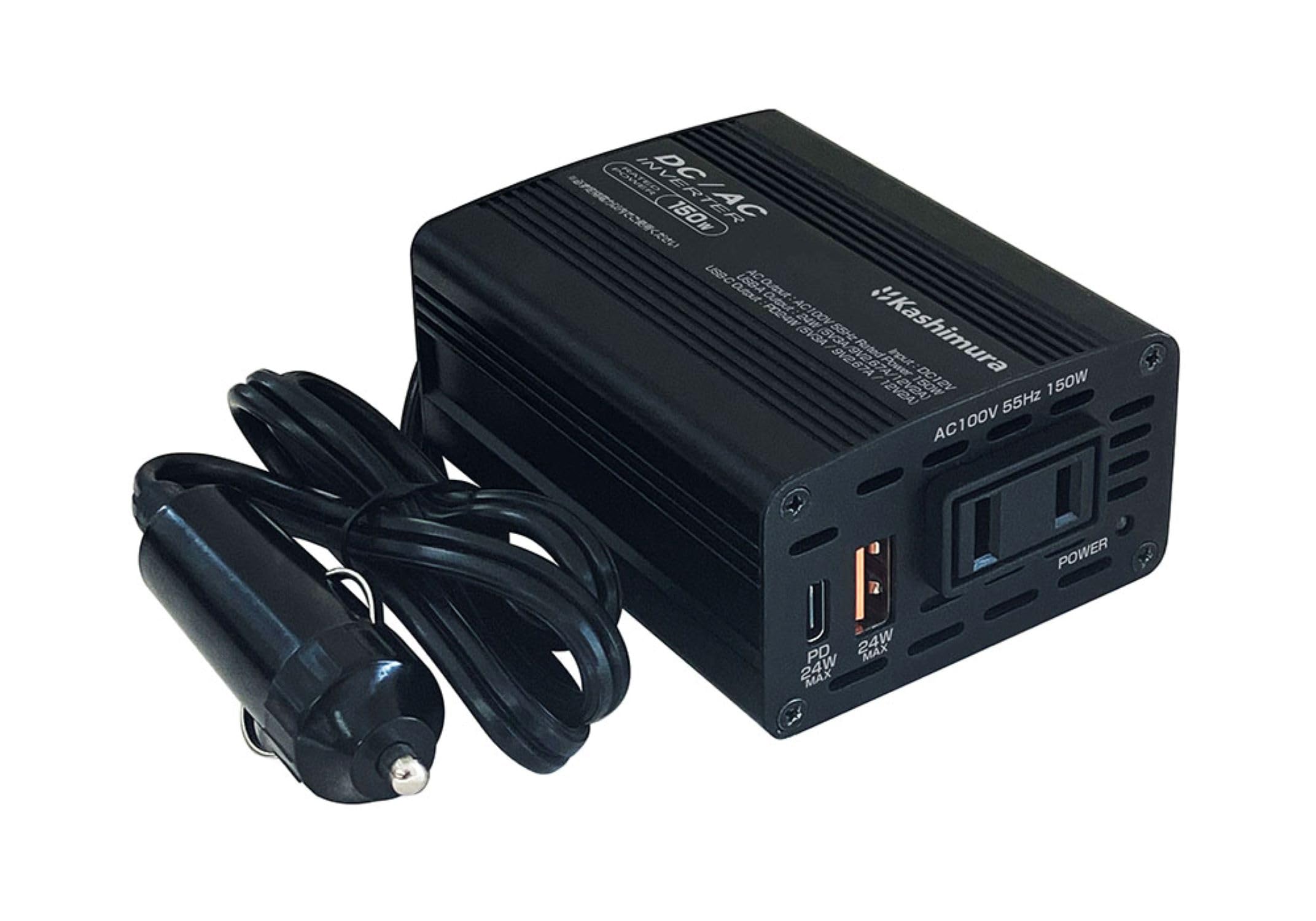 Amazon | カシムラ(Kashimura)/DC/ACインバーター150W + USB-A/USB-C