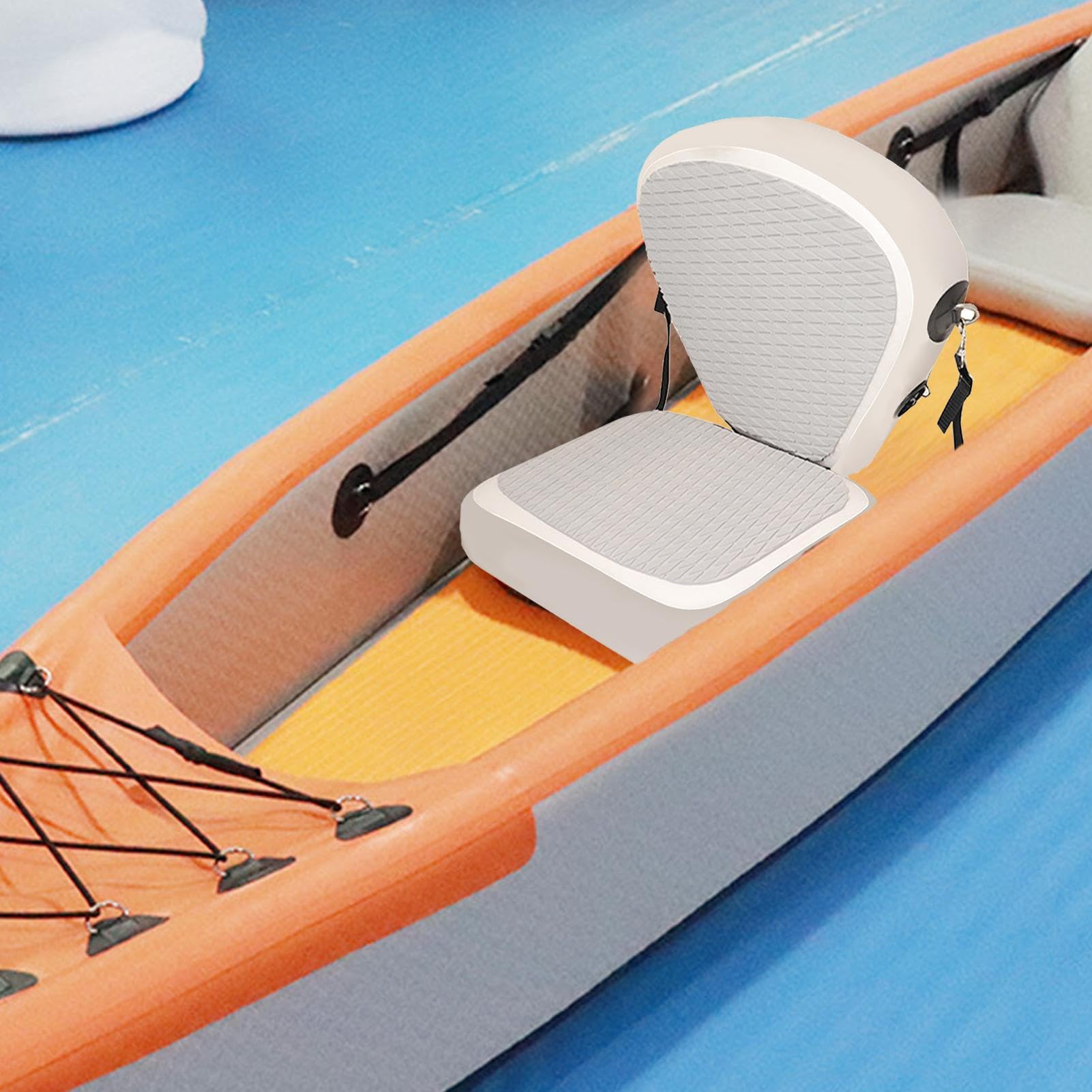 Portable Kayak Seat, Water-Resistant Boat Seat, Compact Inflatable Seat, Paddle Board Seat, High-Back Boat Seat, Kayaking Comfort Seat, Versatile Outdoor Seat