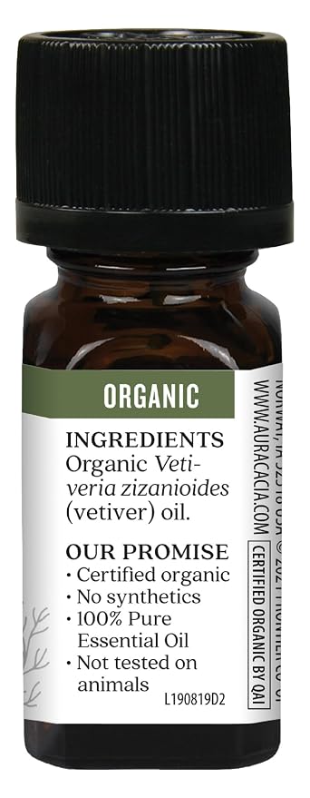 Aura Cacia Aceite Esencial de Vetiver Puro Orgánico, 0.25 fl oz miniatura 6
