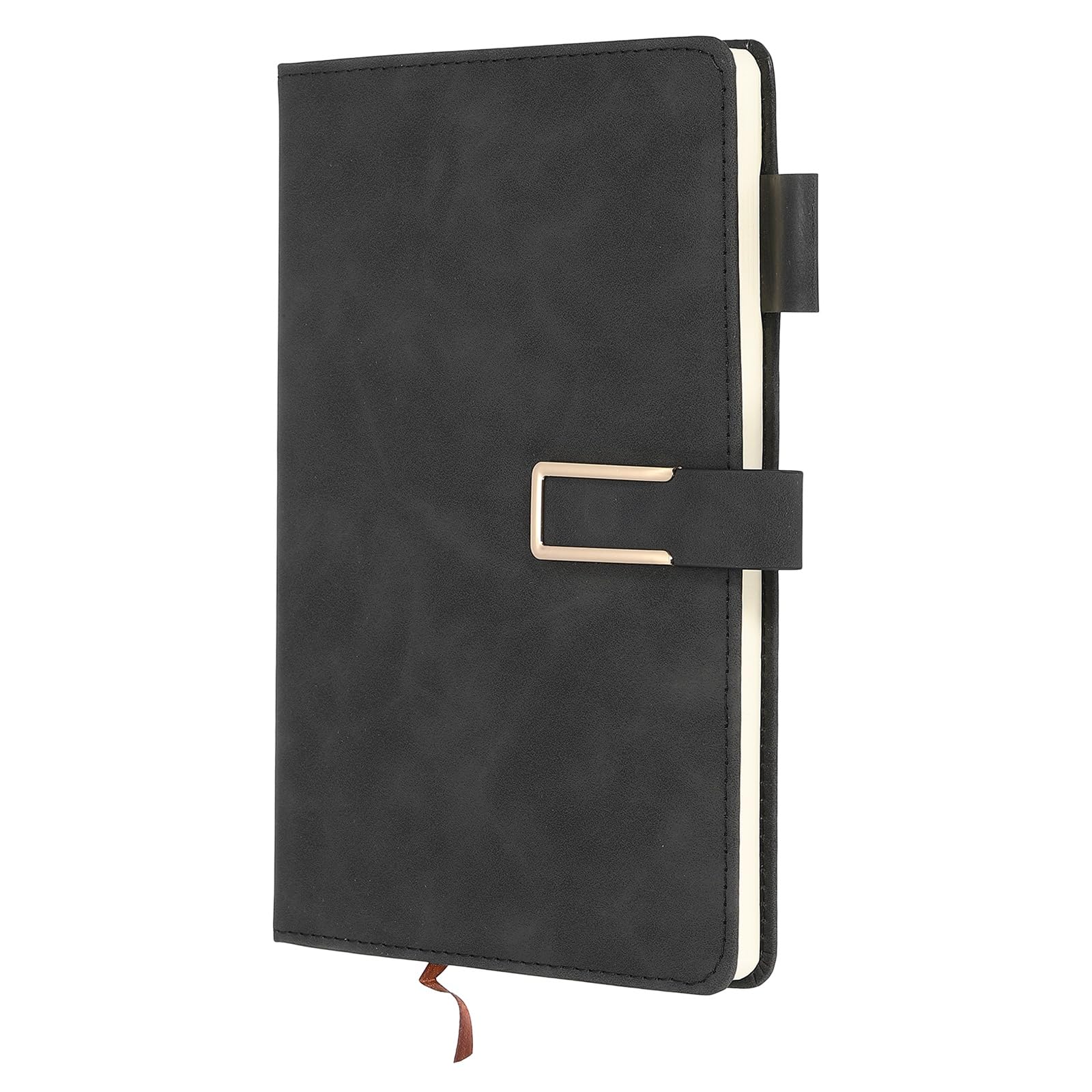 PATIKIL Lined Journal Notebook 8.3" x 5.7", A5 100 Pages Journaling Notebooks 80 GSM Thick Paper, Soft Pu Leather Daily Journal Magnetic Closure & Pen Loop for Women Men Work Note, Black