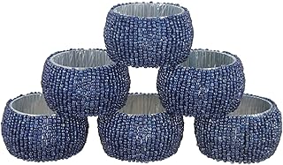 Handmade Indian Beaded Napkin Rings for Christmas, Thanksgiving, Holiday...