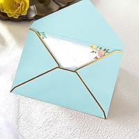 Vista 7 de VANRA Paquete de 150 sobres de invitación coloridos autoadhesivos A7, con solapa en V con borde dorado para tarjetas de felicitación de 5 x 7