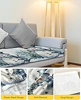Vista 4 de Fundas de cojín elásticas para sofá de Navidad, diseño de muñeco de nieve, seccional, individual, en forma de L, con parte inferior elástica, diseño