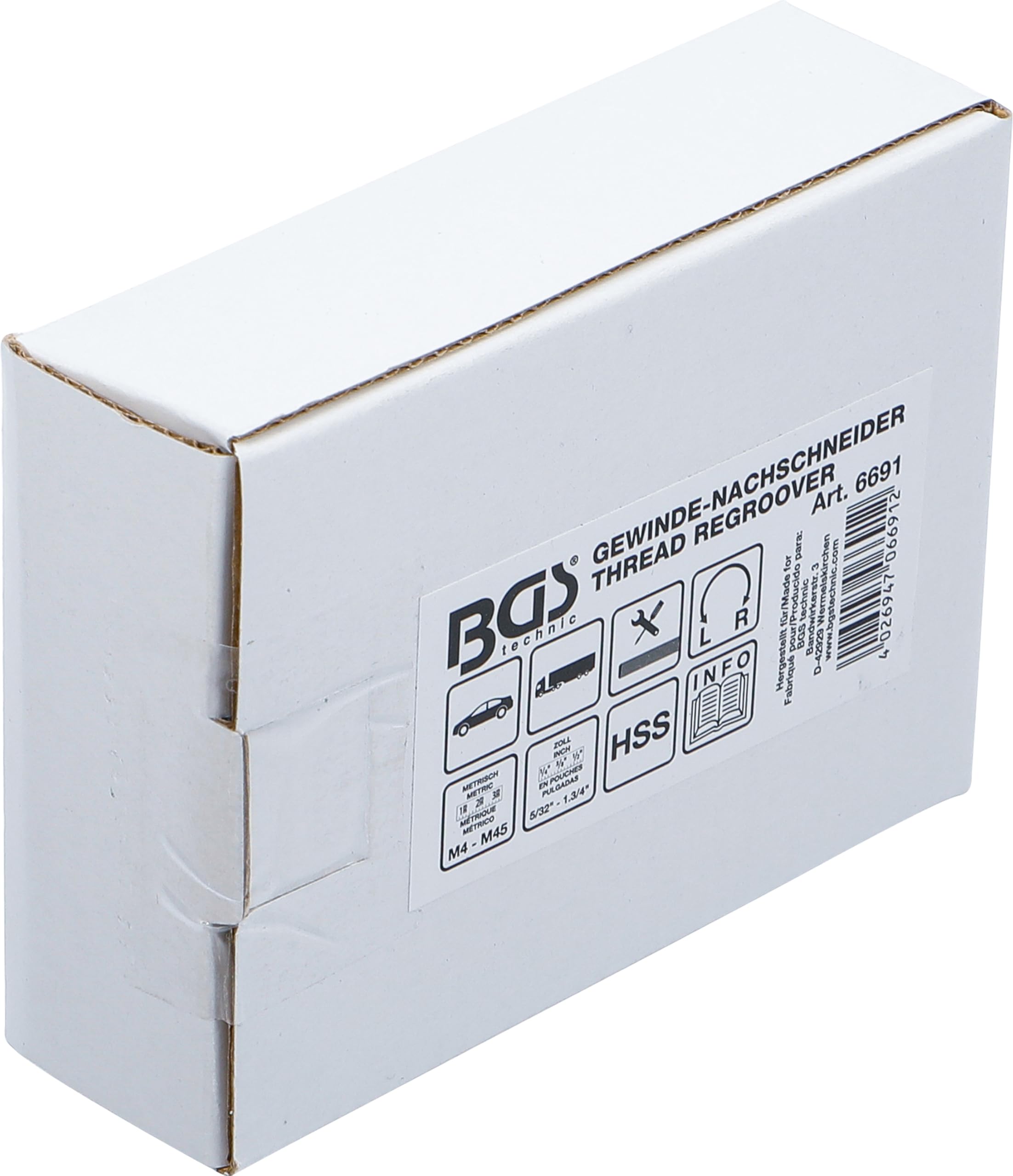 BGS 6691 | Peine de rosca universal | Ø 4-45 mm