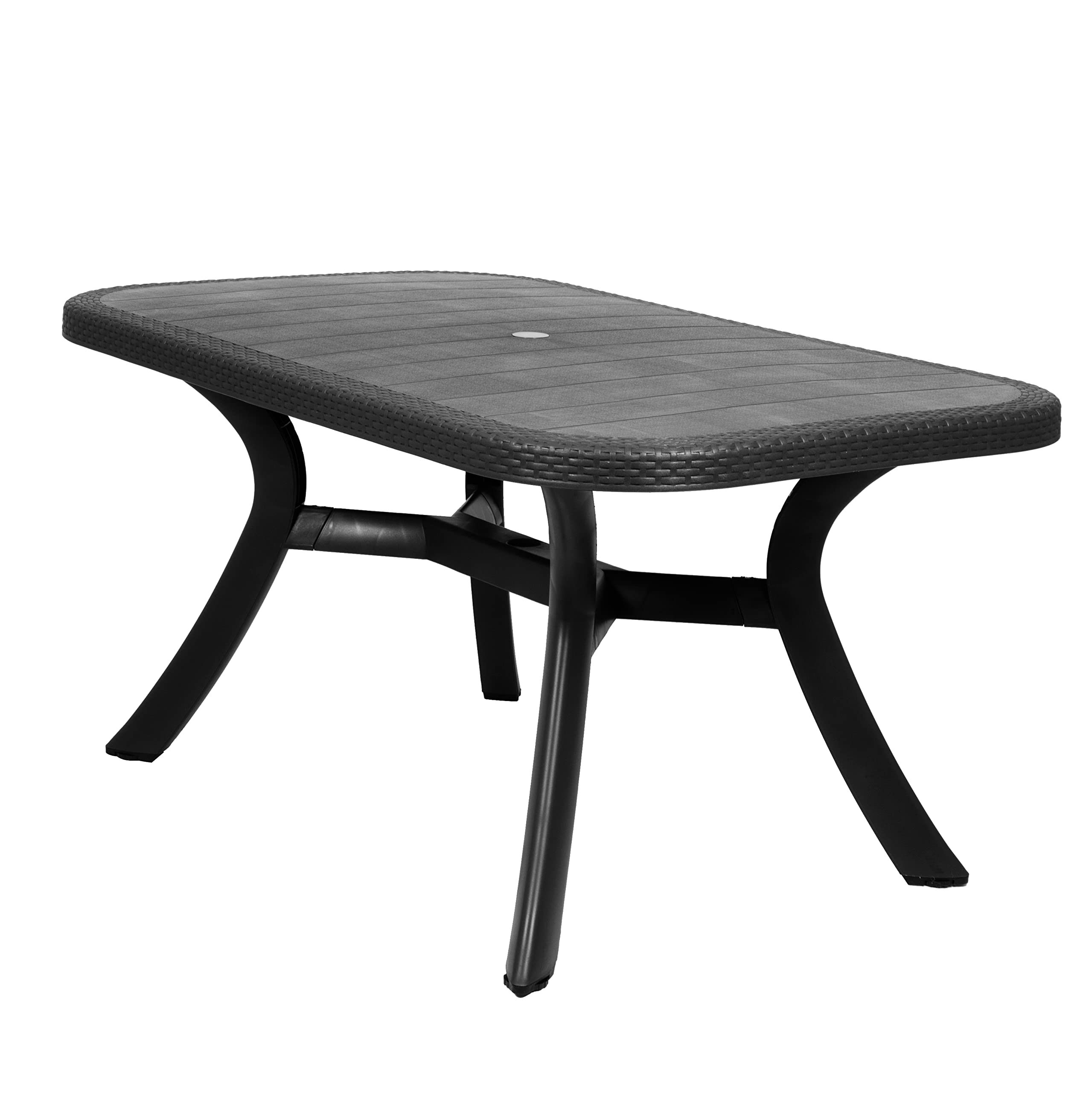 CREVICOSTA QUALITY MARK MARCAS DE CALIDAD - Caribe - Mesa Luxe Rectangular de Resina. 150 x 90 x 72 cm (Antracita)