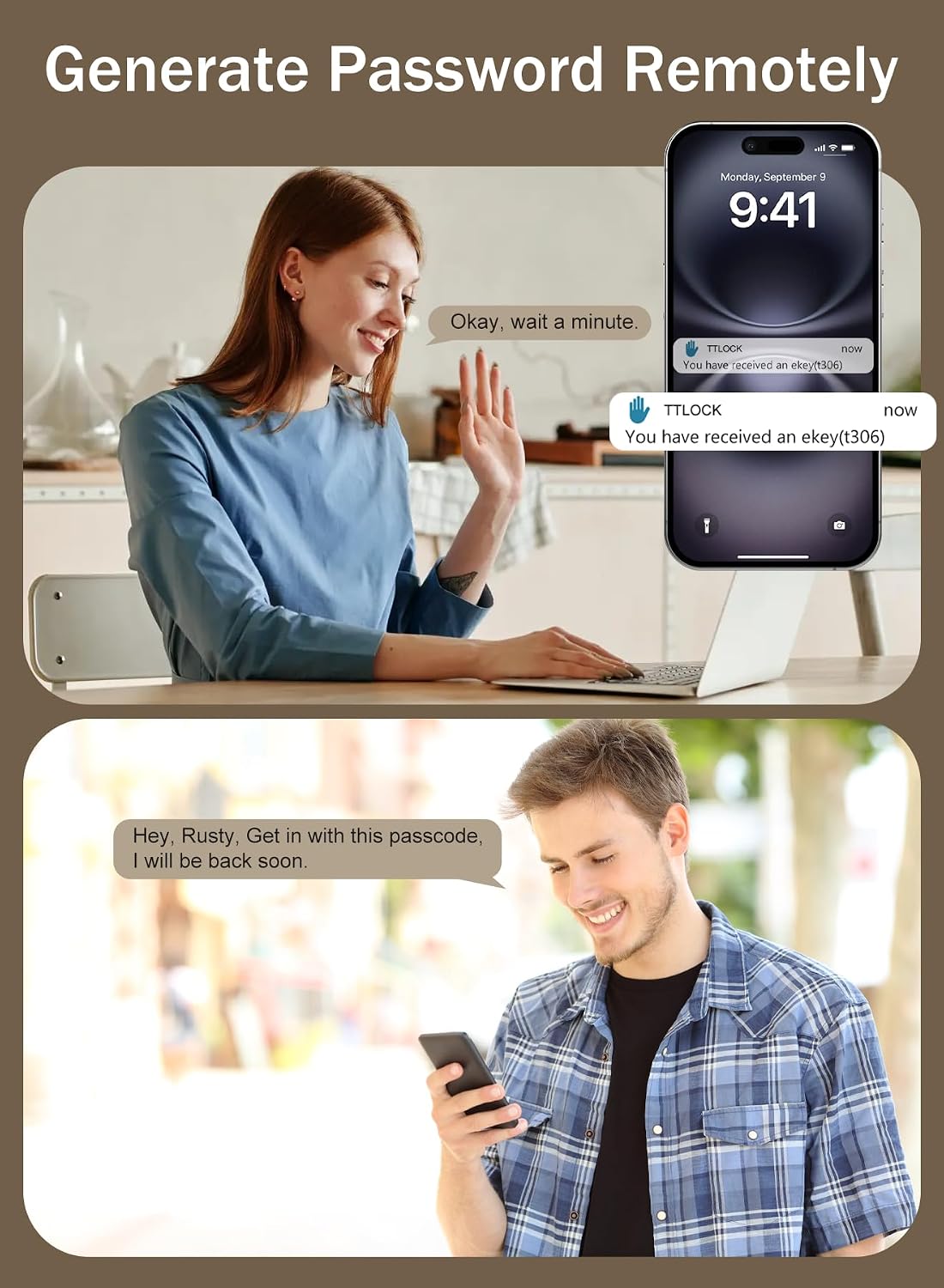 قفل باب ذكي مع هيكل قفل 4585، تحكم عبر تطبيق تي تي لوك بتقنية البلوتوث، فتح ببصمة الإصبع/كلمة المرور/البطاقة/المفتاح/التطبيق، يدعم اللغتين الصينية والإنجليزية من تيكوندريس طراز - الصورة 7