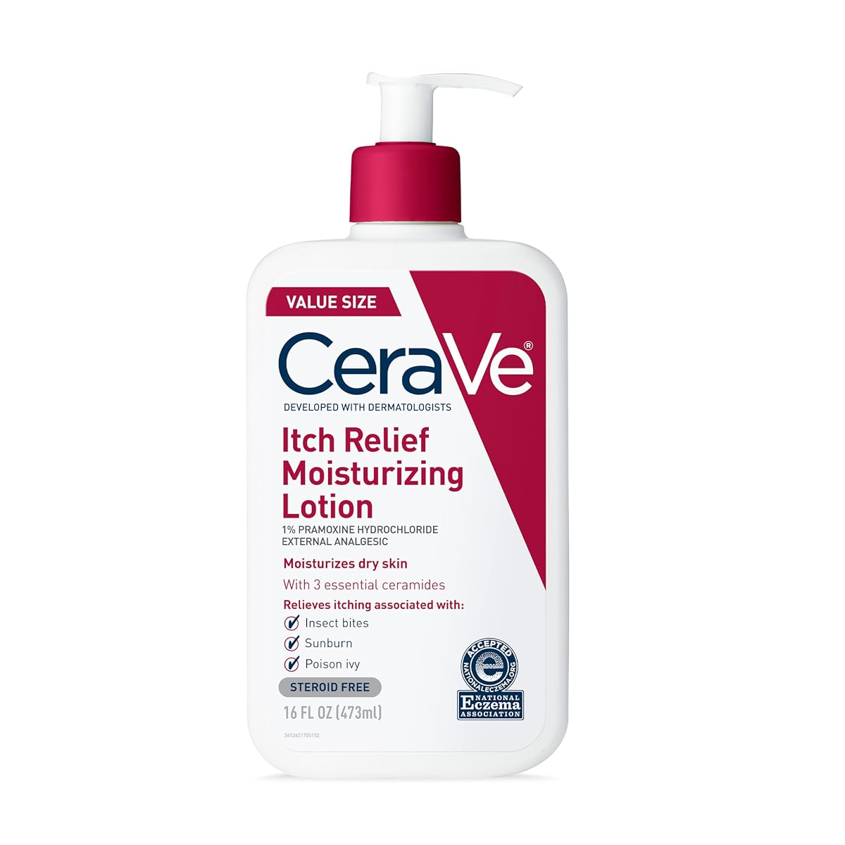 CeraVe Anti Itch Lotion, Hyaluronic Acid Body Moisturizer for Dry — 16 oz