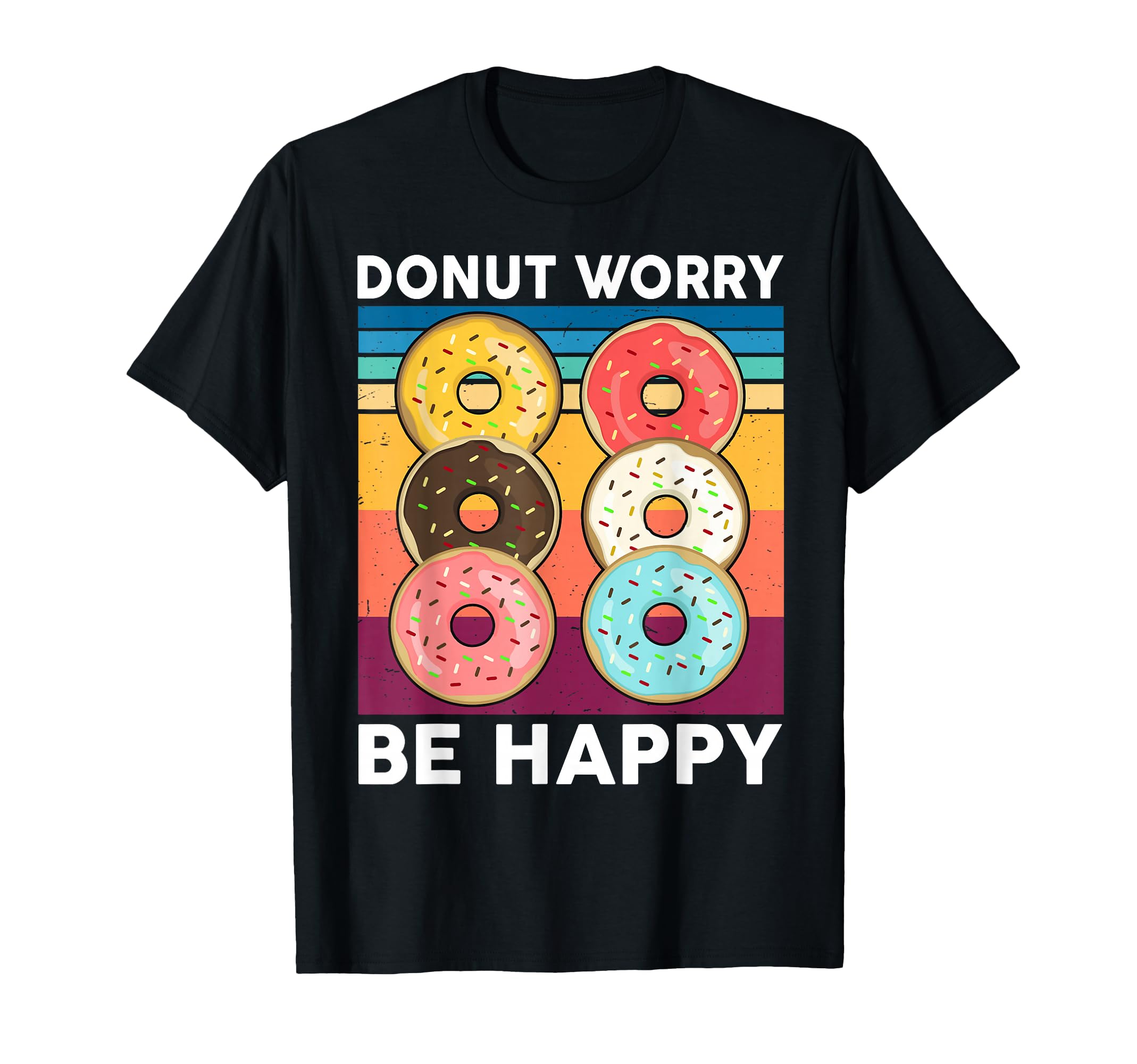 Kids Donut Worry Be Happy Doughnut Toddler Boy Funny Graphic T-Shirt