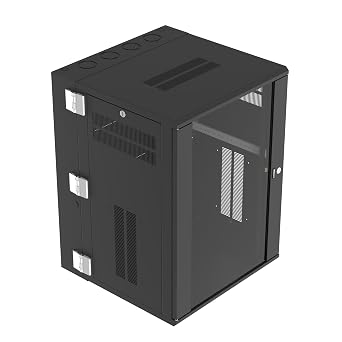 Panduit PZWMC18W Wall Mount Enclosure, Windowed Door, 18 RU, Black, Black Pack of 1