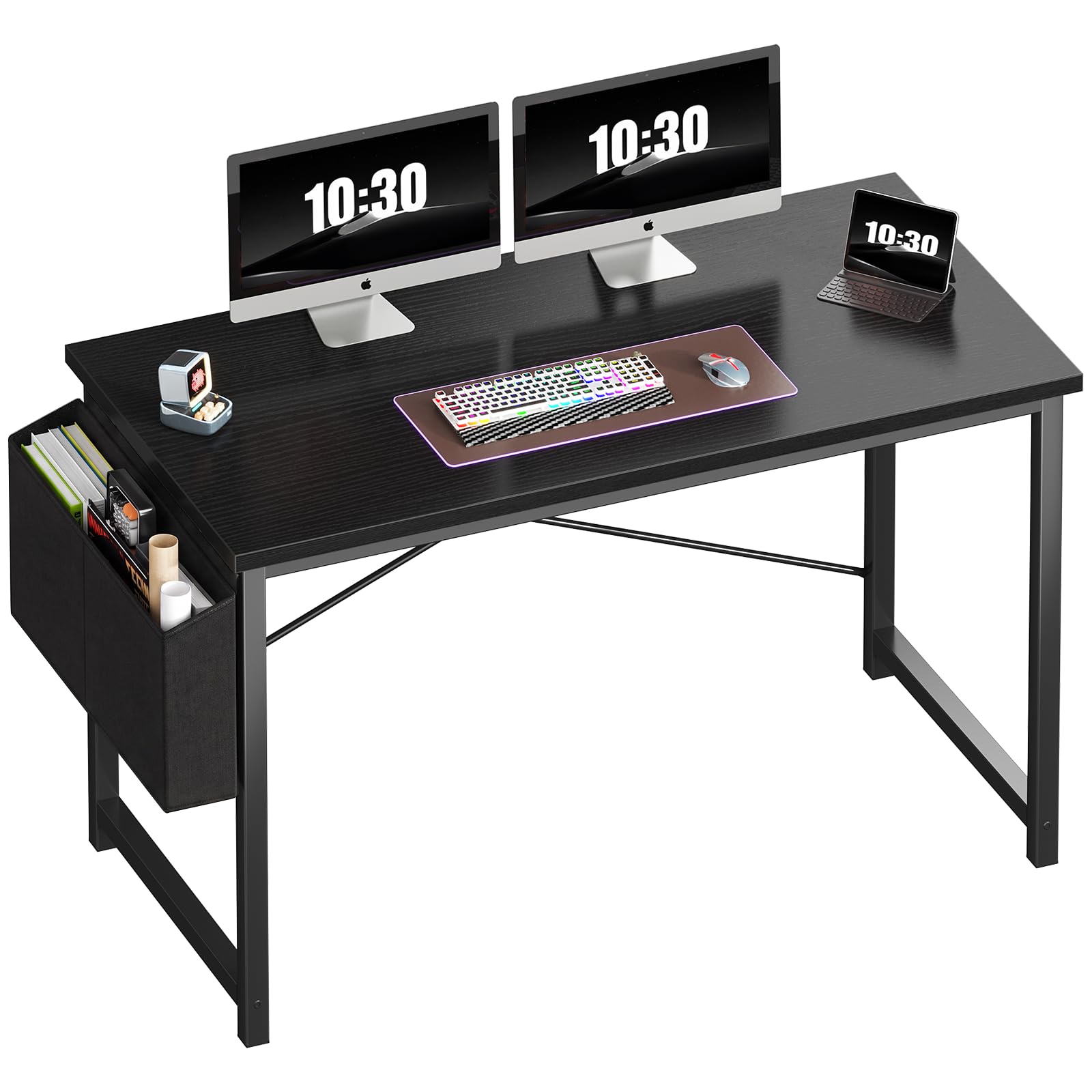 47-Inch Compact Desk with Storage for Home Office