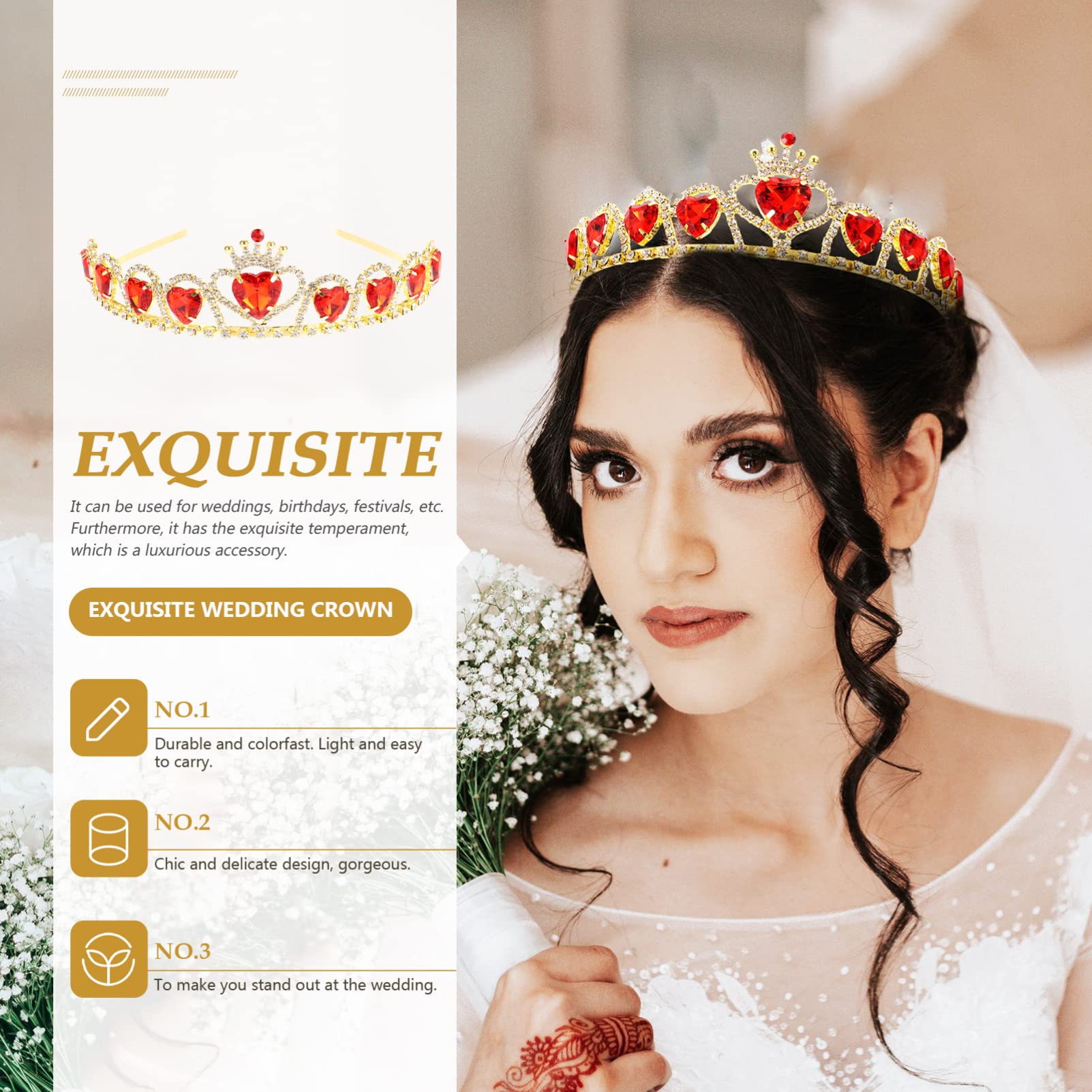 Nupcial De Reina Boda De Las Mujeres Decoración Del Pelo De La Novia De Diamantes De Imitación De Princesa Antiguo Perder Cobre Hierro Acrílico Cristal
