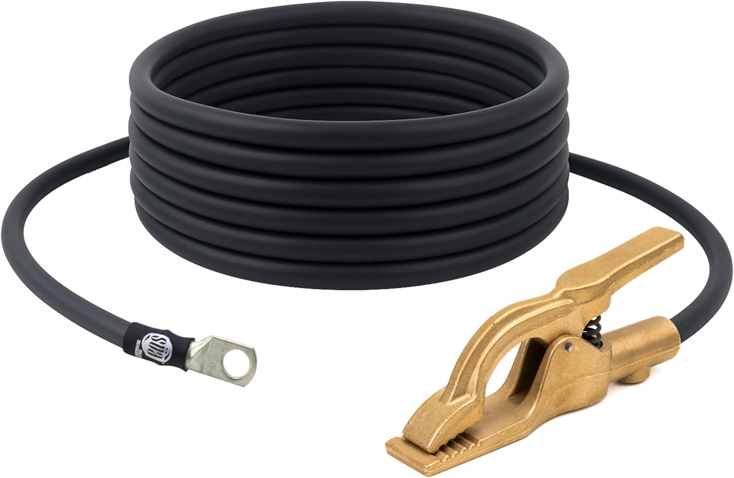 SÜA - 500 Amp Welding Ground Clamp Lead Assembly - Terminal Lug Connector - 2/0 AWG 100% Copper Cable & High-Copper Ground Clamp (15 FEET)