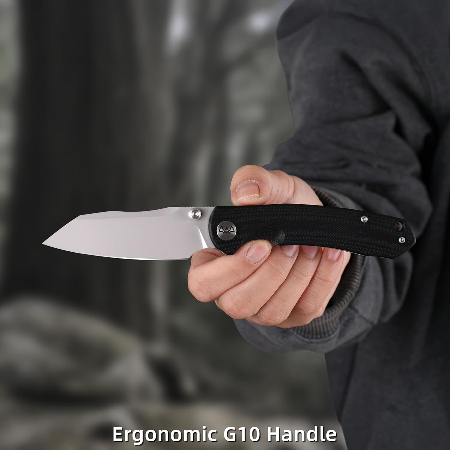 Folding Pocket Knife, 3.35" 14C28N Blade G10 Handle EDC Knife with Liner Lock, Small Pocket Knife with Clip for Men, Sharp Camping Hiking Hunting Survival Knives (Silver)