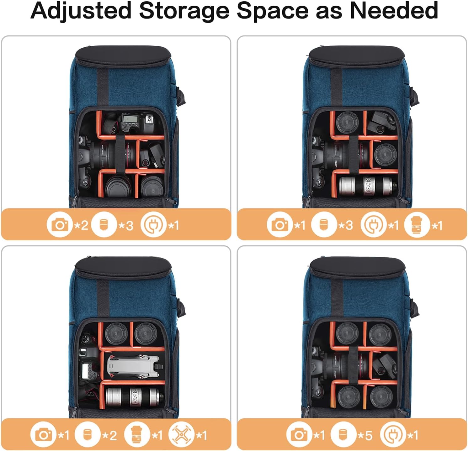 MOSISO Camera Backpack, DSLR/SLR/Mirrorless Large Men/Women Photography Camera Bag Case with 17.3 inch Laptop Compartment&Tripod Holder&Rain Cover Compatible with Canon/Nikon/Fuji/Laptop, Teal Blue - Image 3