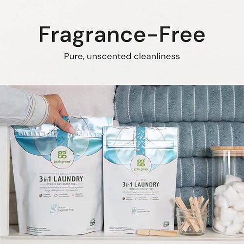 Miniatura 3 de Grab Green Cápsulas de detergente 3 en 1, 132 unidades, sin fragancia, a base de plantas y minerales, poder de limpieza superior, removedor de