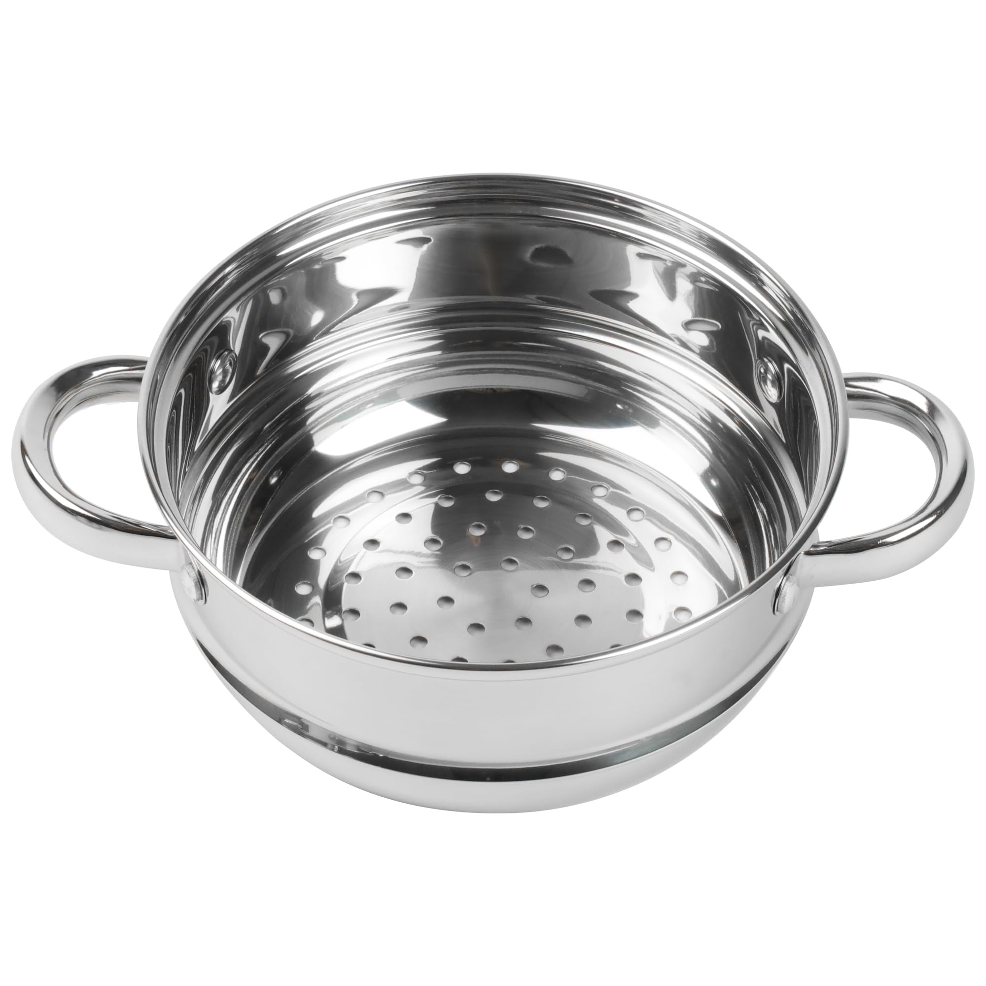 KARL HAUSMANN Vaporera 2,1L 18 cm - Olla Vapor De Acero Inoxidable Para Inducción, Vaporera Con Tapa De Vidrio Para Verduras, Pescado, Dumplings Y Patatas