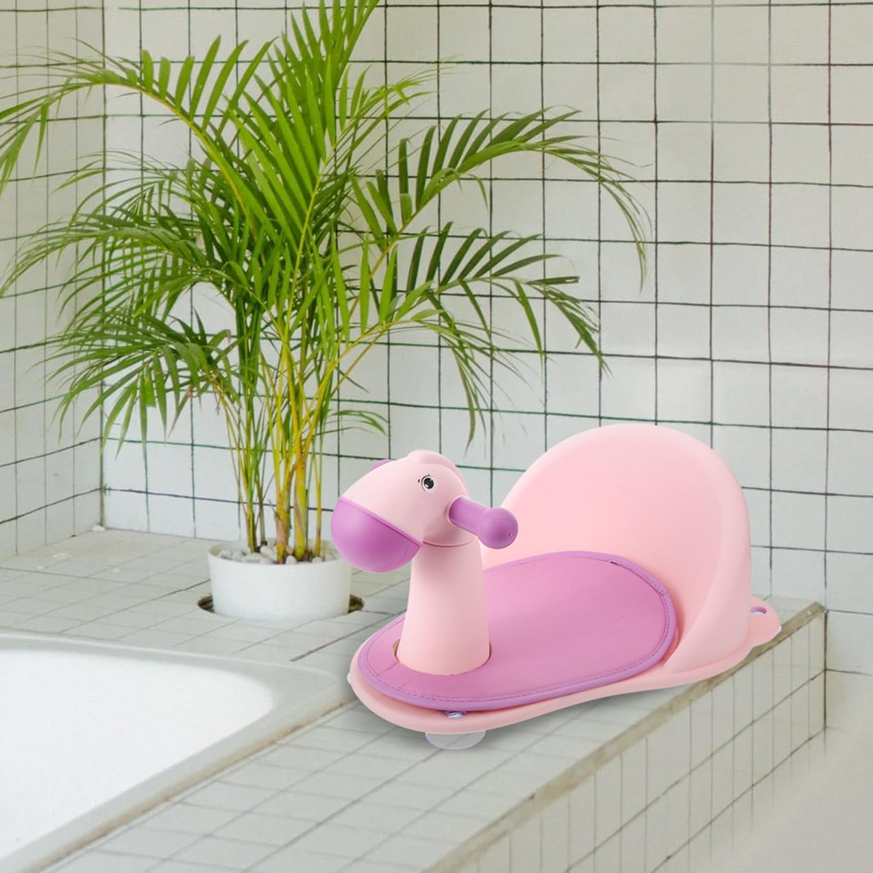 Toddmomy Silla de Baño para Ñiño Recién Nacido Diseño Antideslizante de Pp y Respaldo Reposabrazos para Baño en Bañera en Familia