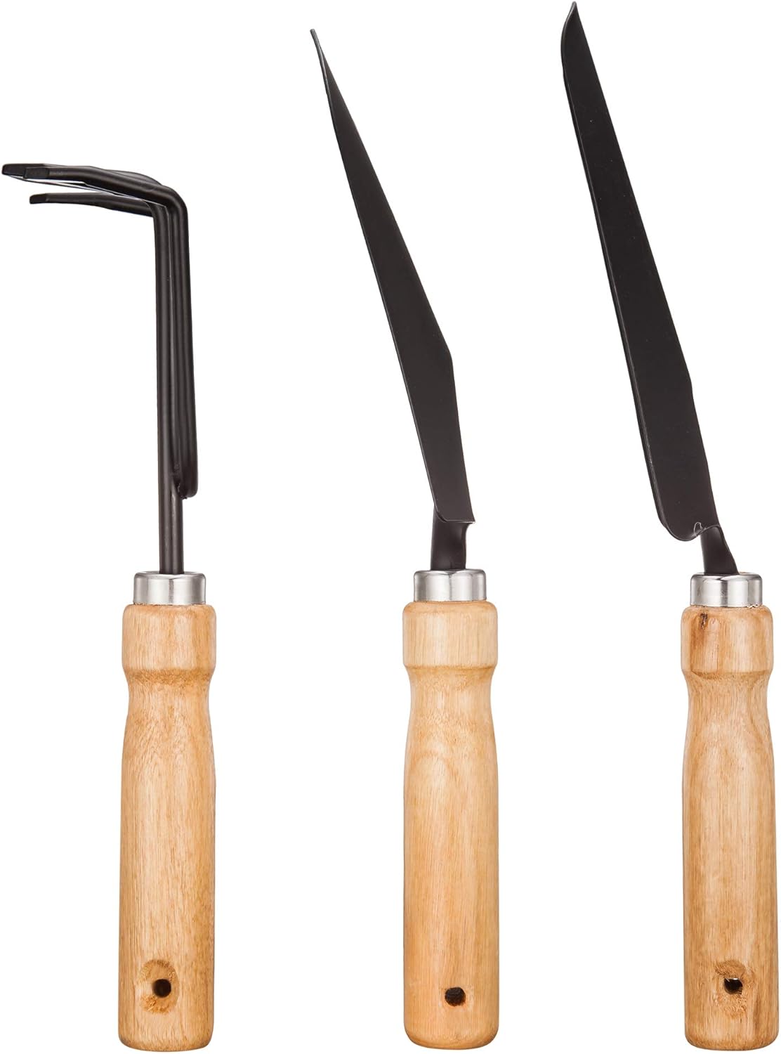 Garden Tool Sets - Wooden Handle Black Metal Gardening Trowels, Cultivator and Trans-Planter - Awesome for Family Use Growing Mini Succulent : Garden & Outdoor