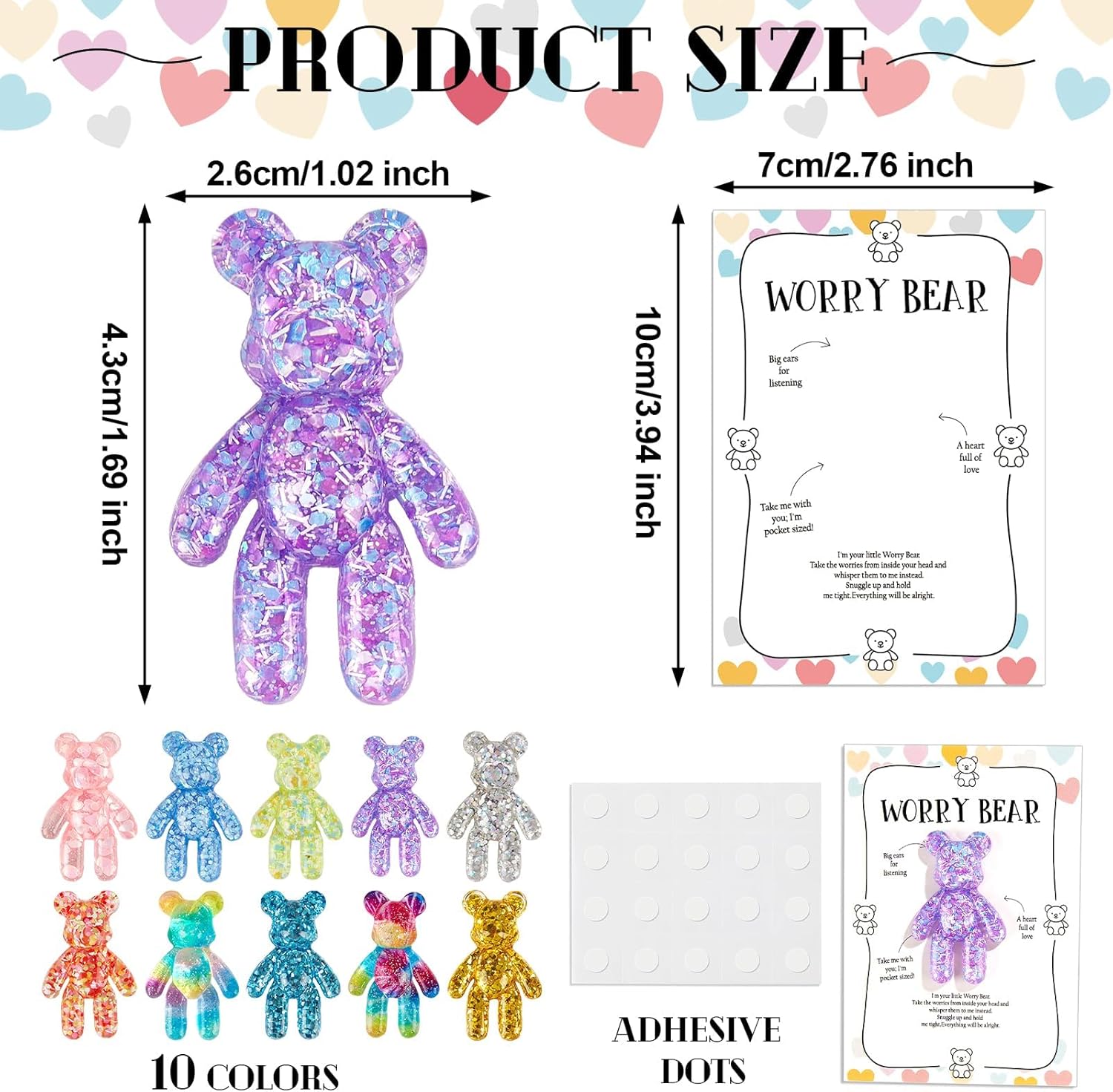 party greeting 40 Set Pocket Bear Hug Emotional Support Gifts Mental Health Anxiety Relief Positivity Autism Fidget Gift Stress Relief Gift for Boy Girls Back to School Favor